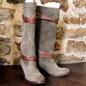 EUC FRYE Jane Suede Slouch Boot Olive 7 1/2B